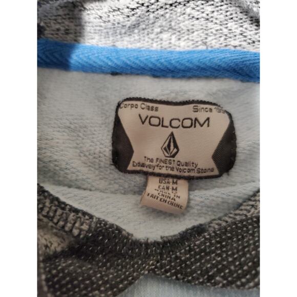 Volcom Men’s Hoodie Sweatshirt Colorblock Gray Blue Size M Casual Pullover - Picture 5 of 15